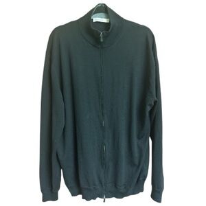 Ermenegildo Zegna 1/4 Zip Virgin Wool Cashmere Pullover Men’s Black 3XL (58)